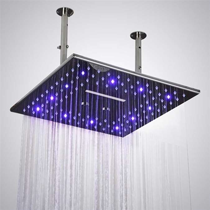 Hotel BathSelect 16 Inch LED Chrome Shower Head