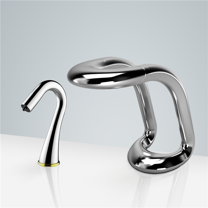 BathSelct Commercial Hostelry Aqua Automatic Motion Sensor Faucet with Automatic Soap Dispenser in Chrome