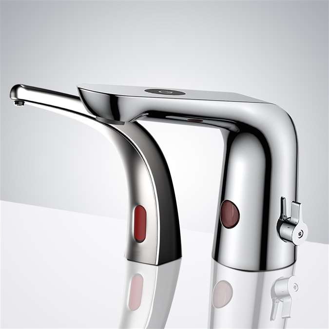 Cholet Chrome Commercial Touchless Motion Sensor Faucet & Automatic Soap Dispenser For Restrooms