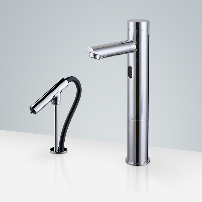 BathSelect Verona Tri Pod High Quality Motion Sensor Faucet & Automatic Soap Dispenser for Restrooms in Chrome