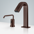 BathSelect  Marsala Oil Rubbed Bronze Touchless Motion Sensor Faucet & Automatic Deck Mount Liquid Foam Soap Dispenser for Restrooms