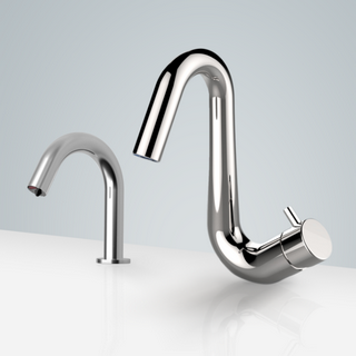 Geneva Touchless Automatic Commercial Sensor Faucet & Automatic Liquid Soap Dispenser In Chrome Finish