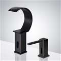 Mugla Waterfall Commercial Motion Oil Rubbed Bronze Sensor Faucet & Automatic Soap Dispenser For Restrooms