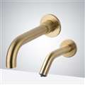 Lima Solid Brass Gold Wall Mount Commercial Automatic Sensor Faucet And Sensor Soap Dispenser