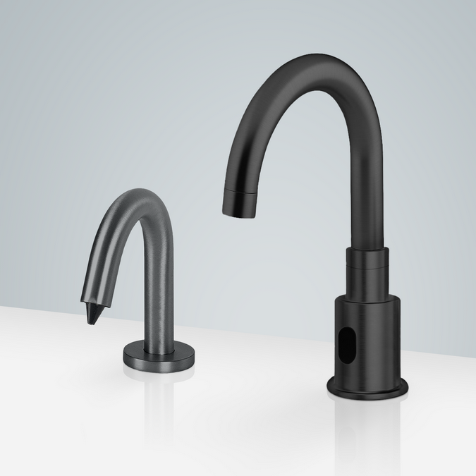 Bronze Touchless Faucet & Soap Dispenser for Commercial Toilets