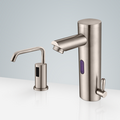 BathSelect Melun Motion Sensor Faucet & Automatic Soap Dispenser for Restrooms in Brushed Nickel Finish