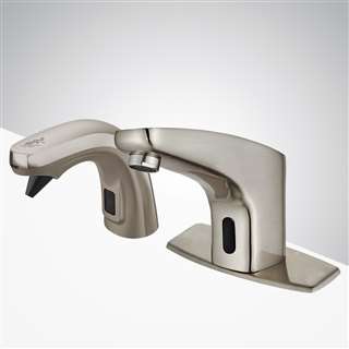 Sierra Commercial High Quality Brushed Nickel Touchless Automatic Sensor Sink Faucet with Soap Dispenser