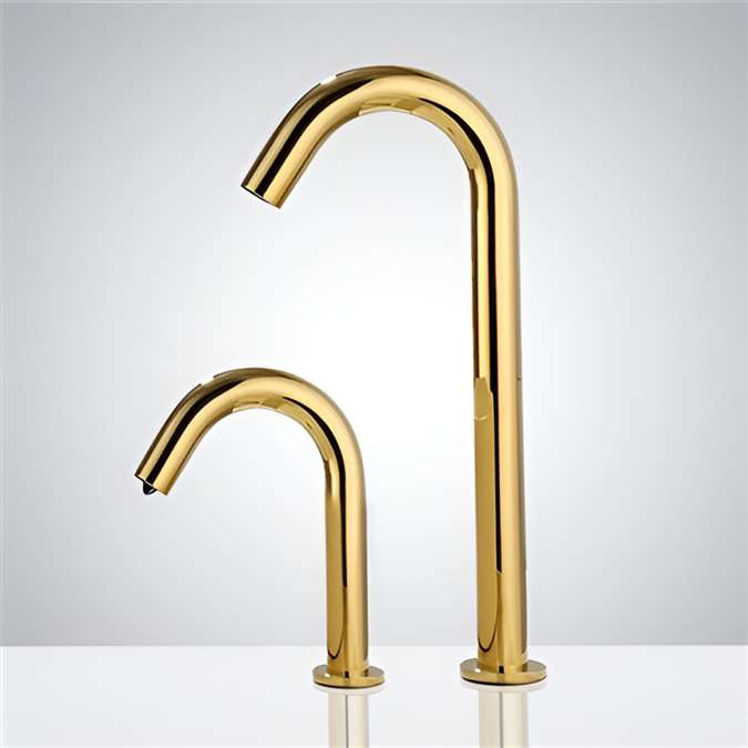 Gold Commercial Toilets Motion Sensor Faucet With Motion Sensor Soap Dispenser