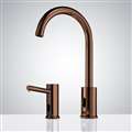 BathSelect Gooseneck Dual Commercial Automatic Sensor Faucet and Soap Dispenser in Gold