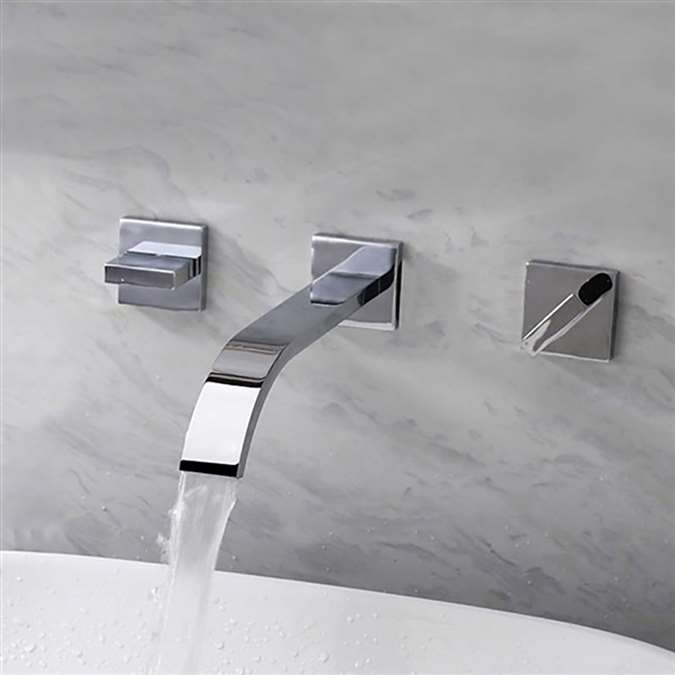 Hotel Dual Handle Chrome Finish Wall Mount Vessel