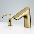 BathSelect Geneva Motion Sensor Faucet & Automatic Soap Dispenser for Restrooms in Brushed Gold Finish