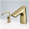 BathSelect Geneva Hospitality Motion Sensor Faucet & Automatic Soap Dispenser for Restrooms in Brushed Gold Finish