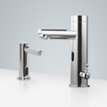 BathSelct Creteil Freestanding Touchless Motion Sensor Faucet & Automatic Liquid Soap Dispenser for Restrooms in Chrome