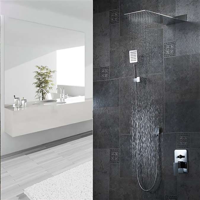 Florence Chrome Plated Bathroom Wall Mount Rainfall Shower Set