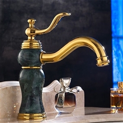 Malta Single Handle Gold Marble Finish Bathroom Sink Faucet || Bath Tubs Malta