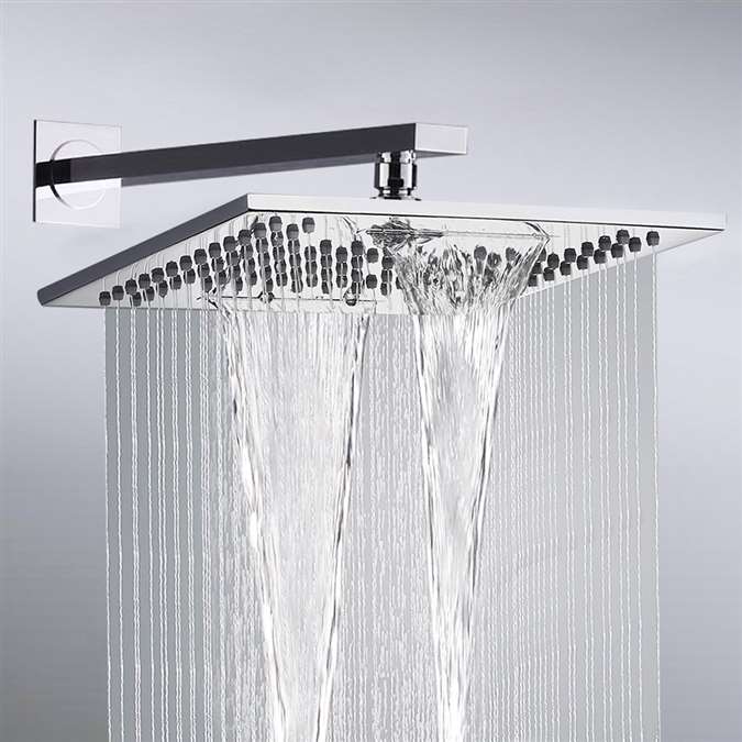 Naples Chrome Plated Bathroom Wall Mount Rainfall Shower Head