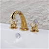 Vicenza Dual Handle Gold Finish Bathroom Faucet with Hot/Cold Mixer