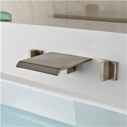 Brasília Double Handle Brushed Nickel Wall Mounted Bathtub Faucet.