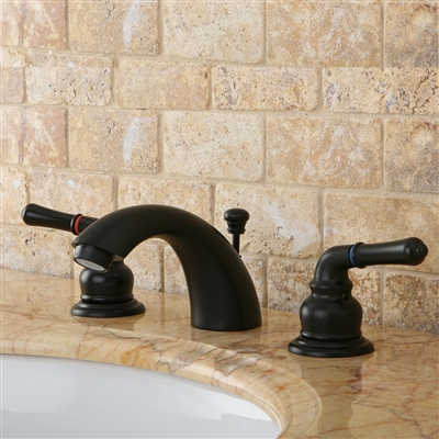 Naples Dual Handle Solid Brass Bathroom Sink Faucet with Drain