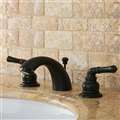 Naples Hotel Dual Handle Solid Brass Bathroom Sink Faucet with Drain