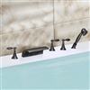 Lyon Triple Handle Solid Brass Bathtub Faucet