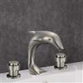 Roman Dolphin Shaped Dual Handle Bathroom Sink Faucet