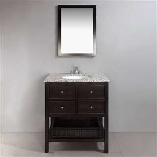 Bathselect 30" Bath Vanity with Dappled Grey Granite Top