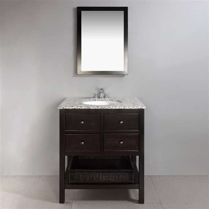 Bathselect 30" Bath Vanity with Dappled Grey Granite Top