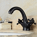 Turin Antique Double Handle Bathroom Sink Faucet Black