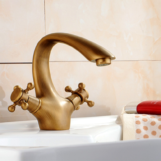 Florence Antique Double Handle Bathroom Sink Faucet