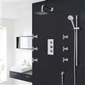 Milan Bathroom Shower Set with Square Rainfall Shower Head & Body Massage Jets