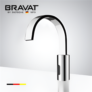 Hospitality Bravat Commercial Automatic Chrome Finish Deck Mounted Motion Sensor Faucet