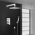 BathSelect Bravat Hotel Square Wall Mount Chrome Shower Head With Hand-Held Shower & Mixer