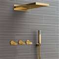 Bravat Hotel Elegant Wall Mount Gold Shower Head With Hand-Held Shower & Mixer