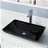 Lyon Black Colored Glass Vessel Bathroom Sink