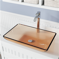 Roman Coral Colored Glass Vessel Bathroom Sink