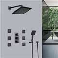 Black Sierra Shower with Adjustable Body Jets and Mixer-Wall Mount Style