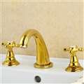 BathSelect Hotel Pella Dual Handled Gold Finish Basin Faucet