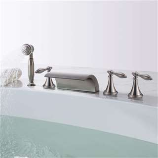 Calais Triple Handle Solid Brass Bathtub Faucet