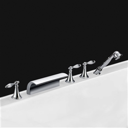 Cannes Triple Handle Solid Brass Bathtub Faucet