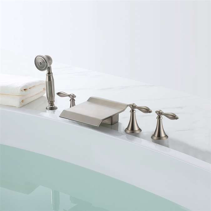 Amiens Triple Handle Solid Brass Bathtub Faucet