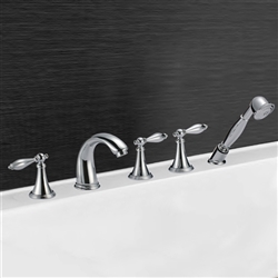 Calais Triple Handle Solid Brass Bathtub Faucet