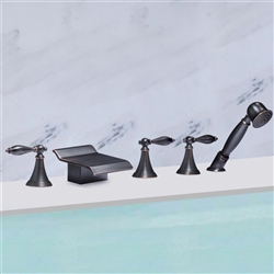 Toulon Triple Handle Solid Brass Bathtub Faucet