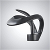 BathSelect Outreau Matte Black Hot And Cold Waterfall Basin Faucet