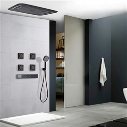 BathSelect Bihorel Matte Black LED Thermostatic Digital Shower Set