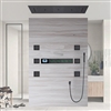 BathSelect Macon Matte Black Thermostatic Musical LED Digital Shower Set