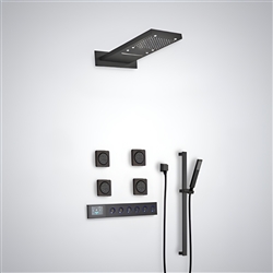 BathSelect Adria Matte Black Hot And Gold LED Shower Set