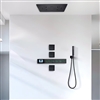 BathSelect Milanese Matte Black Music Thermostatic LED Shower Set