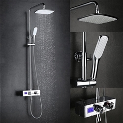 Rome Wall Moun Chrome Shower Set with Digital Valve Mixer