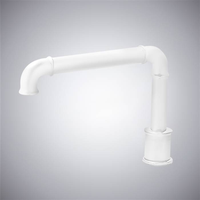 BathSelect Taranto Matte White Touchless Automatic Motion Sensor Faucet